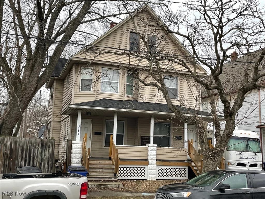Front of duplex at 3242–3244 W 92nd Street, Cleveland
